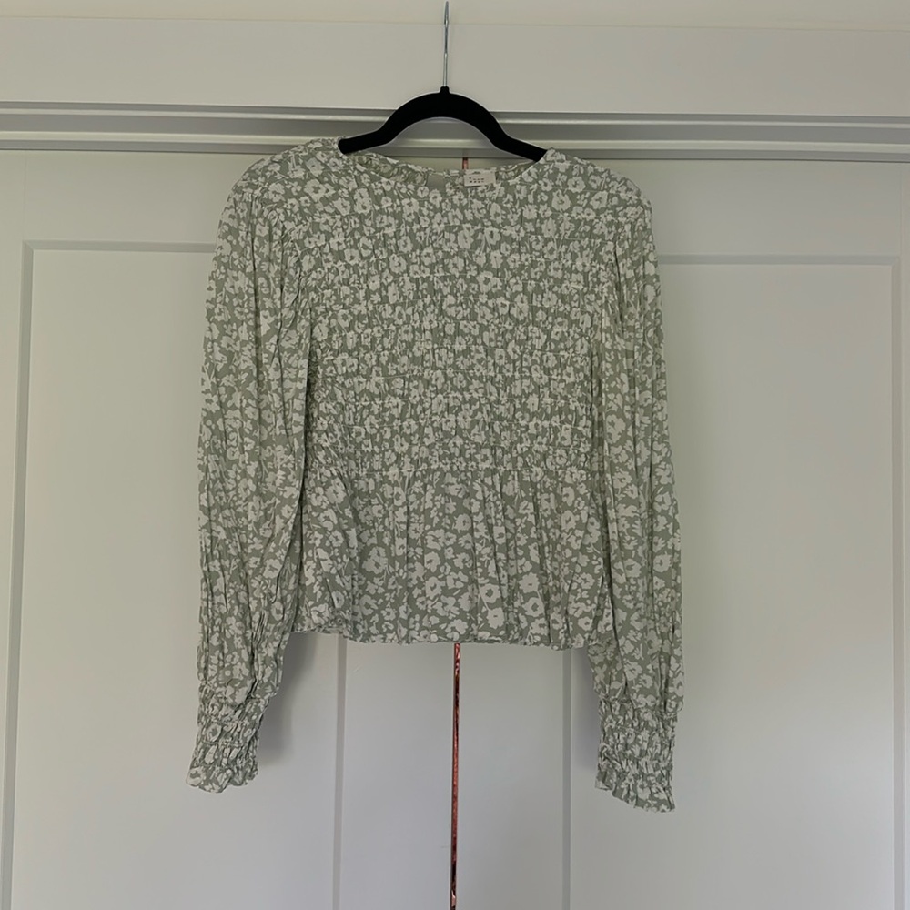Long sleeve cropped peplum blouse